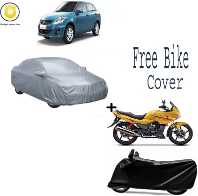 AutoRetail Car Cover For Universal For Car (With Mirror Pockets)(Silver)