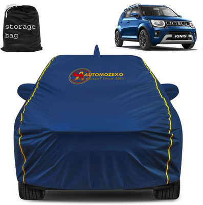 AUTOMOZEXO Car Cover For Maruti Ignis (With Mirror Pockets)(Blue)