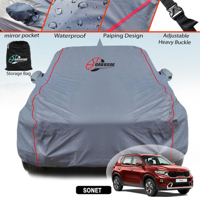 GARREGE Car Cover For Kia Sonet (With Mirror Pockets)(Grey, For 2020, 2021, 2022, 2023, 2024 Models)