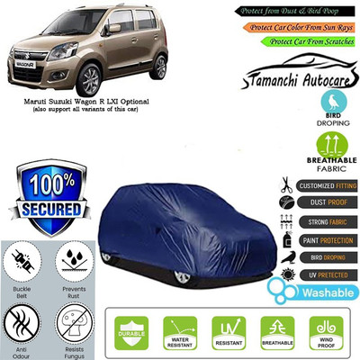 Tamanchi Autocare Car Cover For Maruti Suzuki Wagon R LXI Optional(Blue)