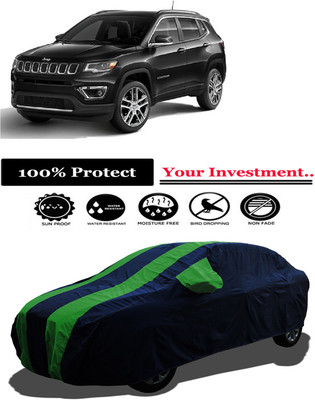 Amexride Car Cover For Jeep Compass 2.0 Limited Option 4X4 Black Diesel (With Mirror Pockets)(Green)