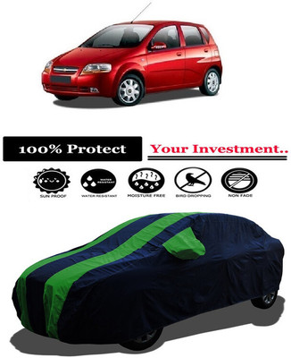 Amexride Car Cover For Chevrolet Aveo Uva (With Mirror Pockets)(Green)