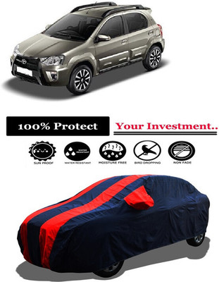 Amexride Car Cover For Toyota Etios Cross 1.2L G Petrol (With Mirror Pockets)(Red)