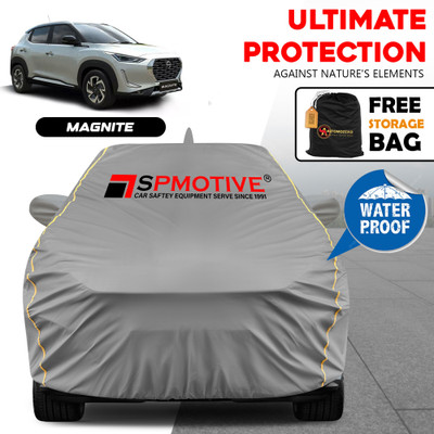 SPMOTIVE Car Cover For Nissan Magnite (With Mirror Pockets)(Yellow, Black)