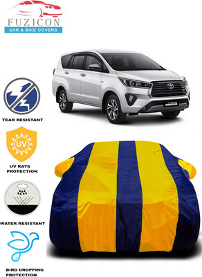 FUZICON Car Cover For Toyota Innova Crysta (With Mirror Pockets)(Yellow, Blue)