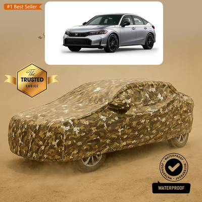 GOSHIV-car and bike accessories Car Cover For Honda Civic (With Mirror Pockets)(Yellow, White)