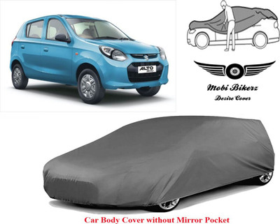 mobibikerz Car Cover For Maruti Alto 800 CNG LXI Optional (Without Mirror Pockets)(Grey, For 2005, 2010, 2015, 2020, 2022 Models)
