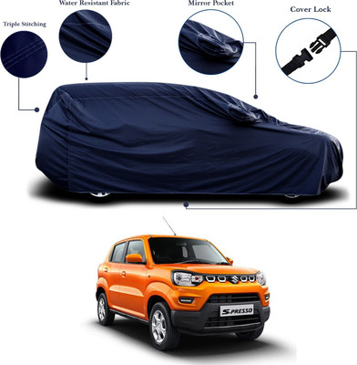 SEBONGO Car Cover For Maruti Suzuki S-Presso (With Mirror Pockets)(Blue, For 2019, 2020, 2021, 2022, 2023, 2024 Models)