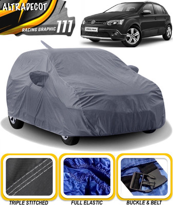 ALTRADECOT Car Cover For Volkswagen Polo Cross (With Mirror Pockets)(Grey)