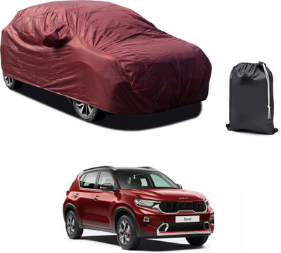 PAGORA Car Cover For Kia Sonet (With Mirror Pockets)(Maroon)