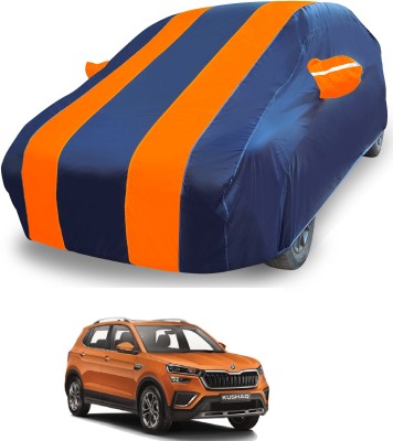 MOCKHE Car Cover For Skoda Kushaq (With Mirror Pockets)(Orange)