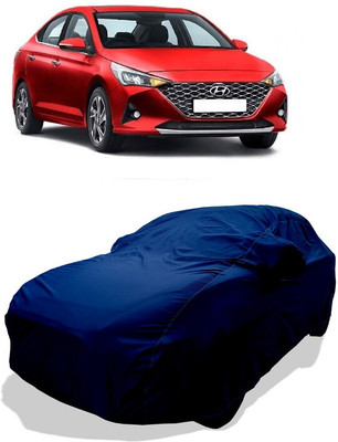Coxtor Car Cover For Hyundai Verna Facelift (With Mirror Pockets)(Blue)