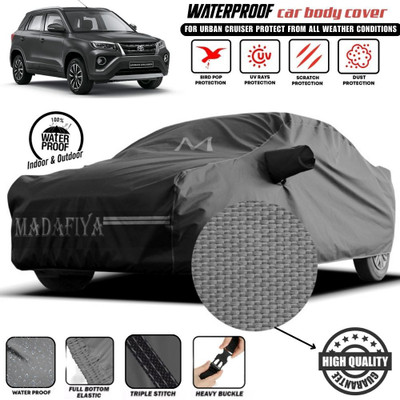 MADAFIYA Car Cover For Toyota Urban Cruiser (With Mirror Pockets)(Grey, Black, For 2020, 2021, 2022, 2023 Models)
