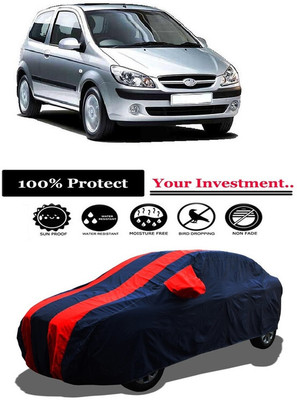 Amexride Car Cover For Hyundai Getz 1.3 GVS (With Mirror Pockets)(Red)