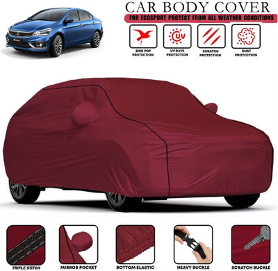 THE REAL ARV Car Cover For Maruti Suzuki Ciaz, Ciaz Alpha AMT Petrol, Ciaz Alpha Petrol, Ciaz AT VXi Plus, Ciaz AT ZXi, Ciaz AT ZXi Plus, Ciaz Delta AMT Petrol (With Mirror Pockets)(Maroon)