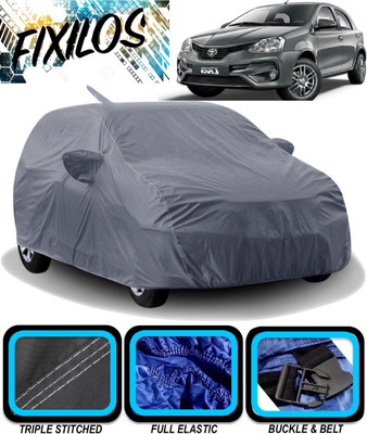 FIXILOS Car Cover For Toyota Etios Liva (With Mirror Pockets)(Grey)