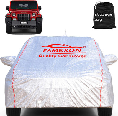 FAMEXON Car Cover For Mahindra Thar, Thar DI 4X2, Thar Facelift, Thar CRDe ABS Diesel (With Mirror Pockets)(Silver)
