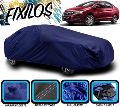 FIXILOS Car Cover For Honda City i-Dtec (With Mirror Pockets)(Blue)