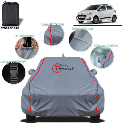 AUTOBIRSA Car Cover For Hyundai i10, i10 1.2L, i10 Era (With Mirror Pockets)(Grey, For 2013 Models)