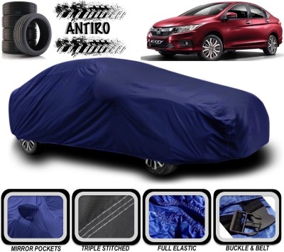 ANTIRO Car Cover For Honda City i-Dtec (With Mirror Pockets)(Blue)