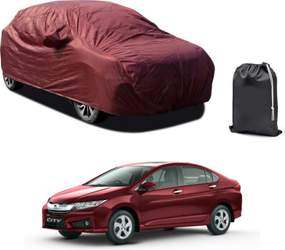 PAGORA Car Cover For Honda City i-Vtec (With Mirror Pockets)(Maroon)