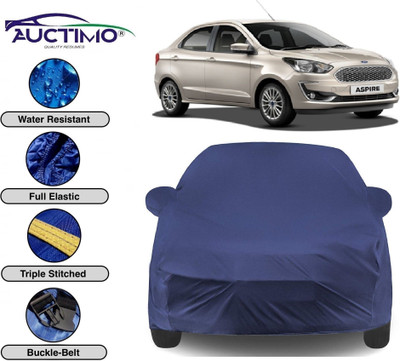 AUCTIMO Car Cover For Ford Aspire (With Mirror Pockets)(Blue)