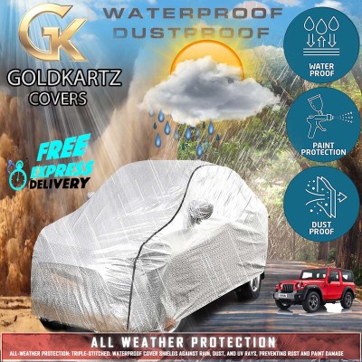 GOLDKARTZ Car Cover For Mahindra Thar (With Mirror Pockets)(Silver)