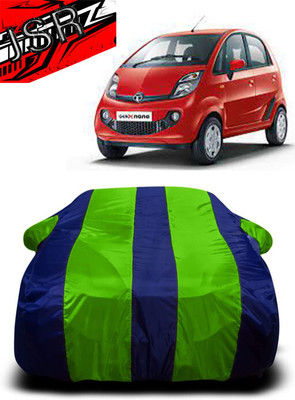 J S R Car Cover For Tata Nano LX (With Mirror Pockets)(Green, Blue)