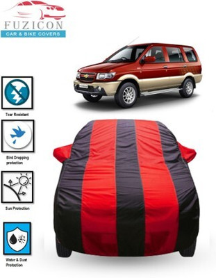 FUZICON Car Cover For Chevrolet Tavera (With Mirror Pockets)(Red, Blue)