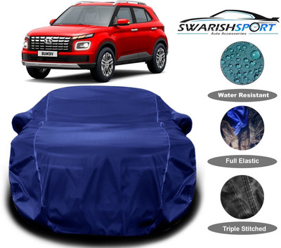 Swarish Car Cover For Hyundai Venue (With Mirror Pockets)(Blue)
