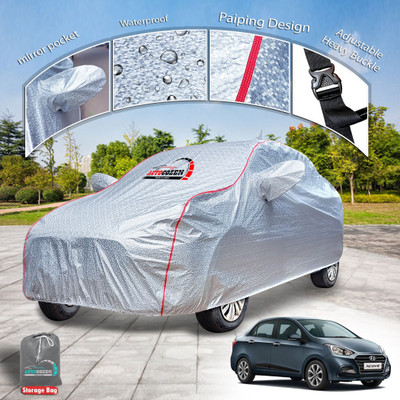 AUTOCOZEN Car Cover For Hyundai Xcent (With Mirror Pockets)(Silver)