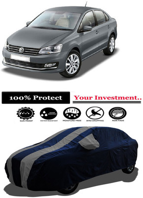 Amexride Car Cover For Volkswagen Vento 1.5 TDI Highline AT Diesel (With Mirror Pockets)(Grey)