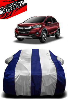 J S R Car Cover For Honda WRV (With Mirror Pockets)(White, Blue)