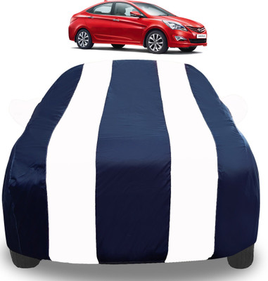 Auto Hub Car Cover For Hyundai Fluidic Verna (With Mirror Pockets)(White)