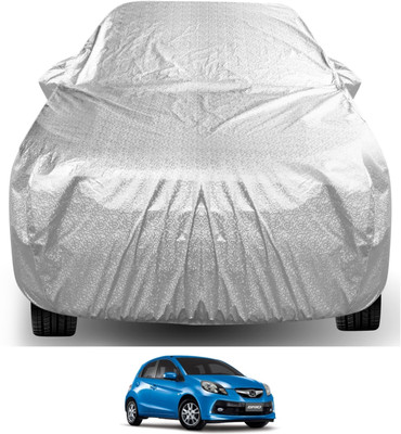 Auto Hub Car Cover For Honda Brio (With Mirror Pockets)(Silver)