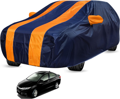 Auto Hub Car Cover For Honda City i-Vtec (With Mirror Pockets)(Blue, Orange)