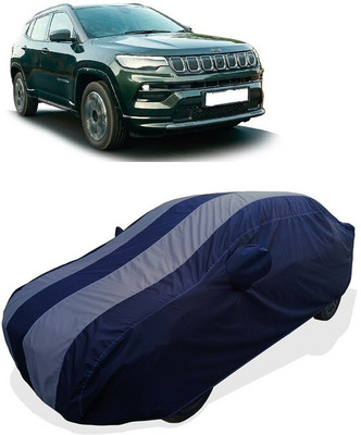 Coxtor Car Cover For Jeep Compass (With Mirror Pockets)(Grey)