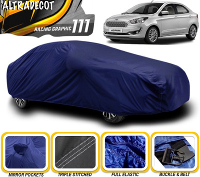ALTRADECOT Car Cover For Ford Figo Aspire (With Mirror Pockets)(Blue)
