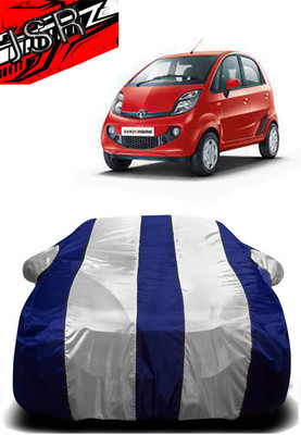 J S R Car Cover For Tata Nano LX (With Mirror Pockets)(White, Blue)