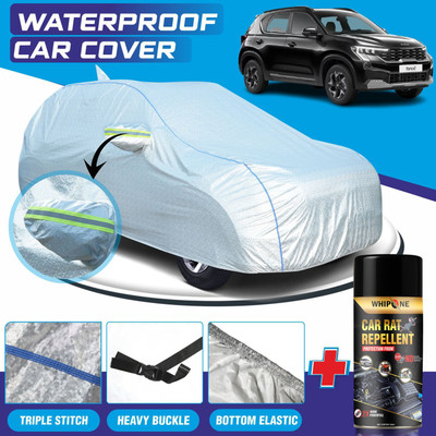 Whipone Car Cover For Kia Sonet (With Mirror Pockets)(Silver, For 2020, 2021, 2022, 2023, 2024, 2025 Models)