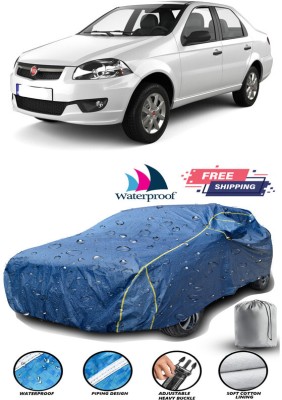 AUTOGARH Car Cover For Fiat Siena (With Mirror Pockets)(Blue)