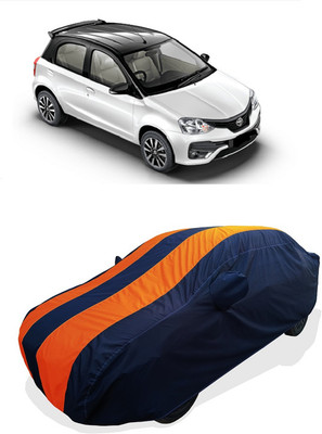 Coxtor Car Cover For Toyota Etios Liva VD (With Mirror Pockets)(Orange)