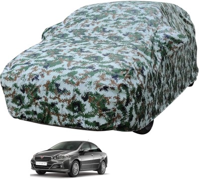 Auto Hub Car Cover For Fiat Linea (With Mirror Pockets)(Multicolor)