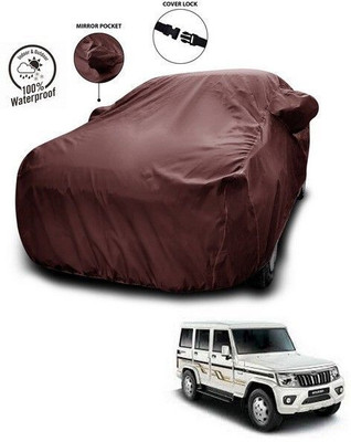 ANTHUB Car Cover For Mahindra Bolero (With Mirror Pockets)(Maroon)