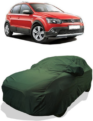 Coxtor Car Cover For Volkswagen Polo Cross (With Mirror Pockets)(Green)