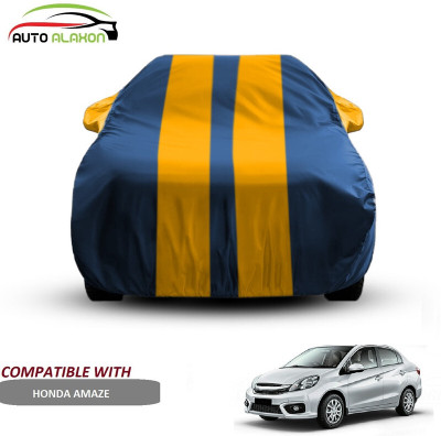 AUTO ALAXON Car Cover For Honda Amaze (With Mirror Pockets)(Blue, Yellow)