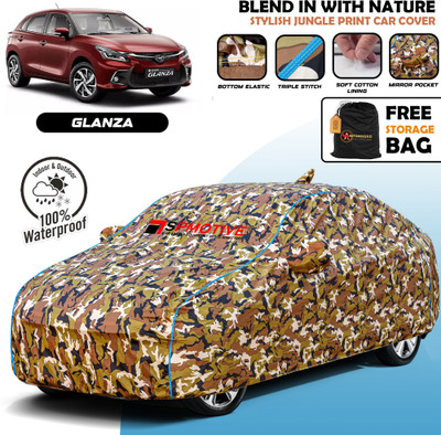 SPMOTIVE Car Cover For Toyota Glanza (With Mirror Pockets)(Multicolor)