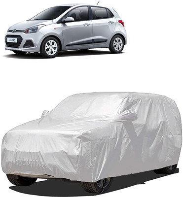 FRONCH Car Cover For Hyundai Grand i10 (With Mirror Pockets)(Silver)