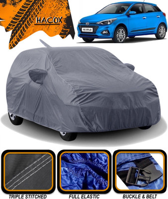 HACOX Car Cover For Hyundai Elite i20 (With Mirror Pockets)(Grey)