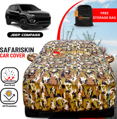 AUTOMOZEXO Car Cover For Jeep Compass (With Mirror Pockets)(Multicolor)